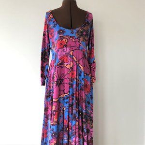 Floral Maxi Dress with Asymmetrical Hemline